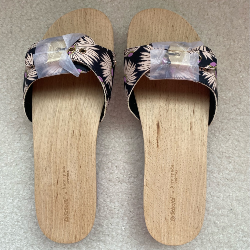 NIB Kate Spade New York - Dr. Scholls wooden sandals SO CUTE
